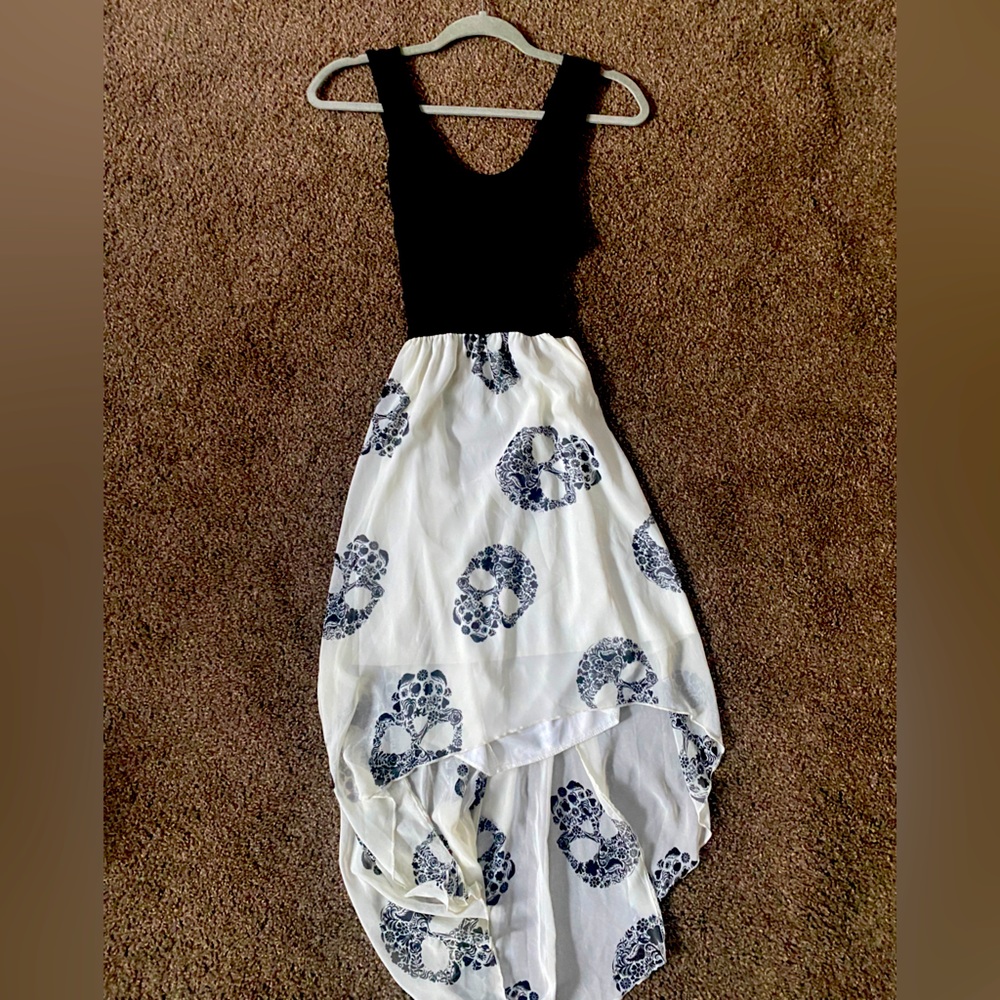 Skull Dress Body Central Size Large High Low Cutout Back